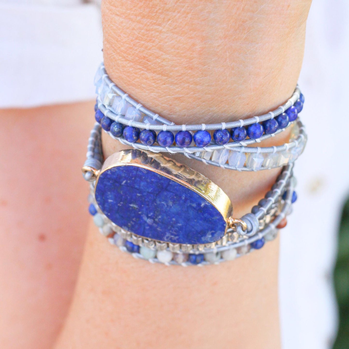 Lapis Lazuli Wrap Bracelet