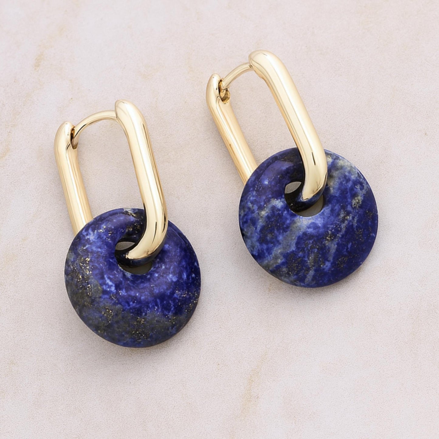 Gemstone Hoop Earrings