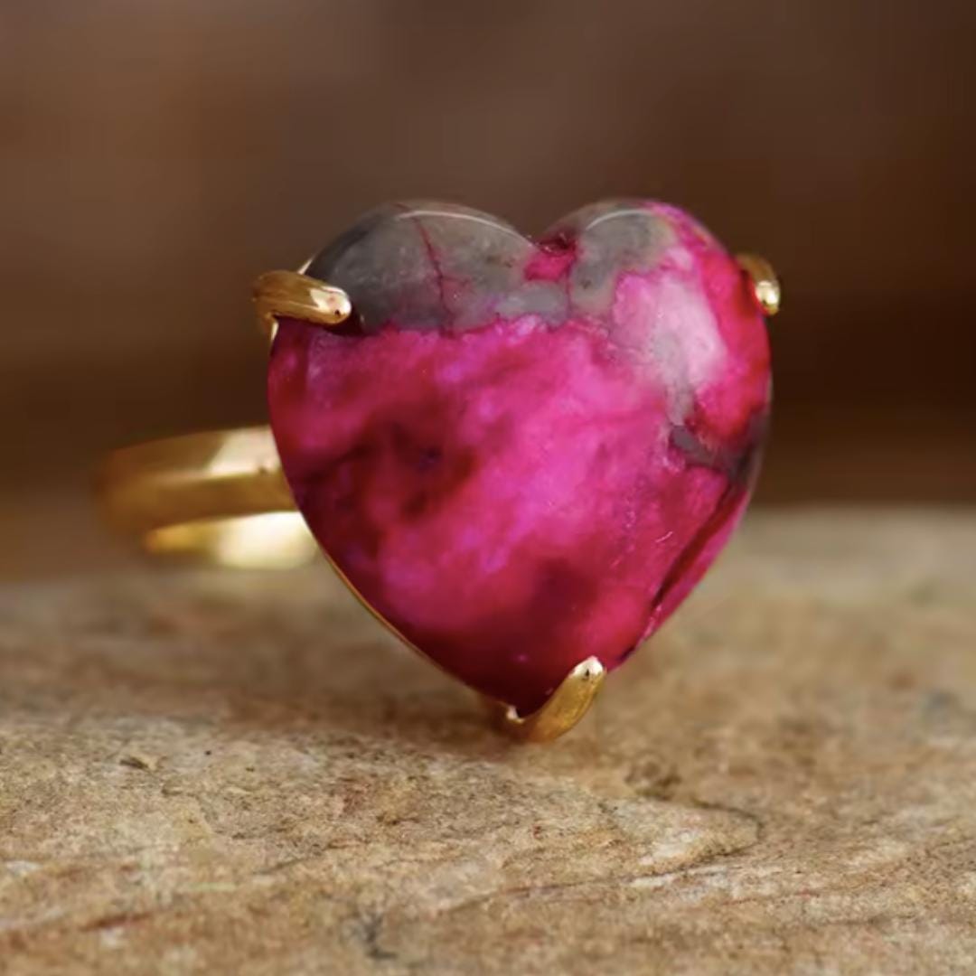 Labradorite Heart Ring