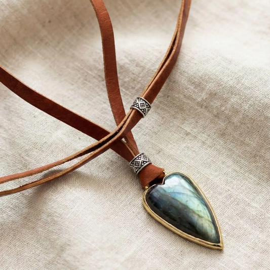Labradorite Heart Pendant Necklace