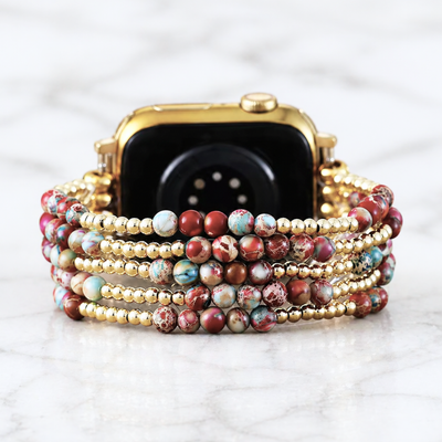Golden Natural Stone Apple Watch Bracelet