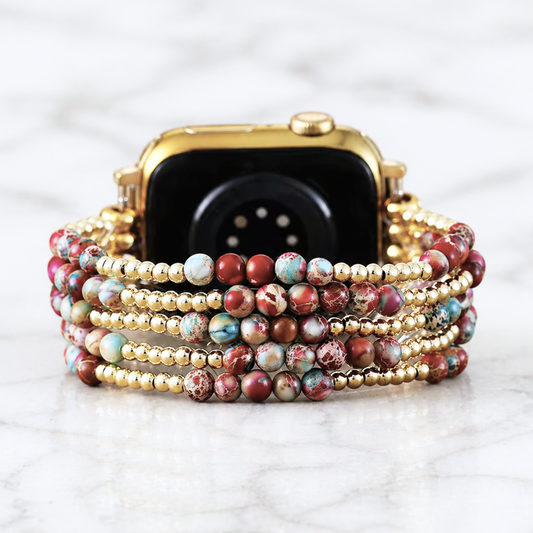Golden Natural Stone Apple Watch Bracelet
