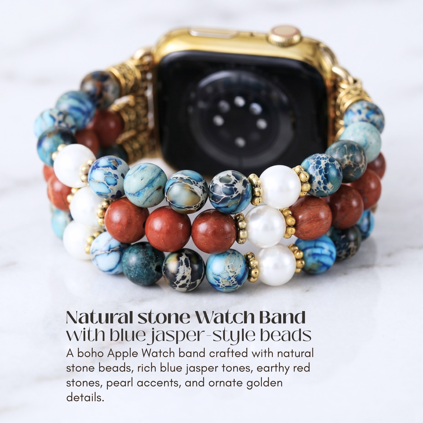 Apple Watch Band – Natural Stone & Pearl