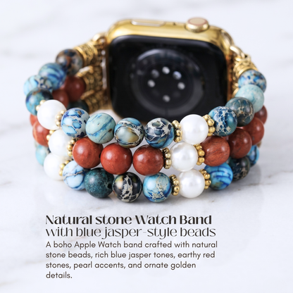 Apple Watch Band – Natural Stone & Pearl