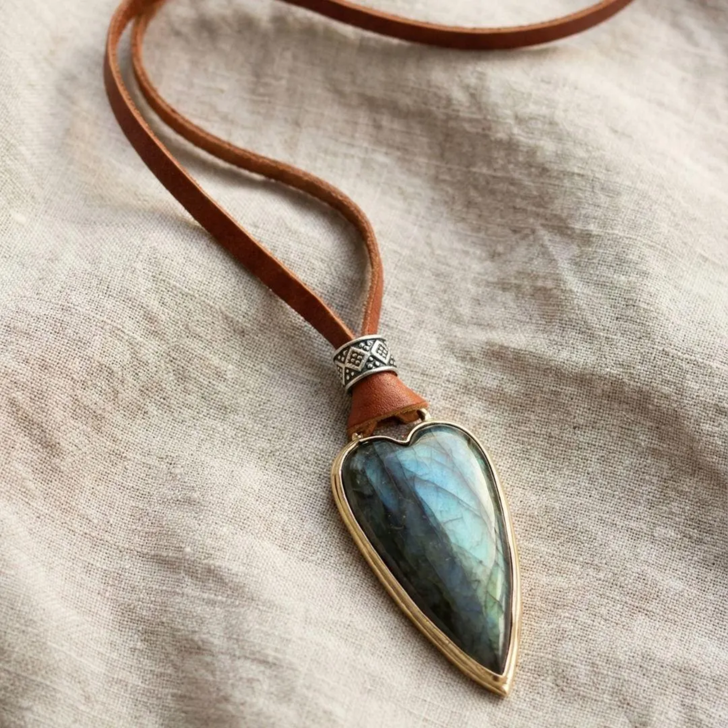 Labradorite Heart Pendant Necklace