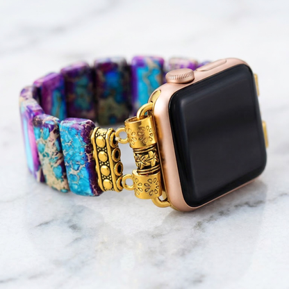Purple Turquoise Jasper Apple Watch Band