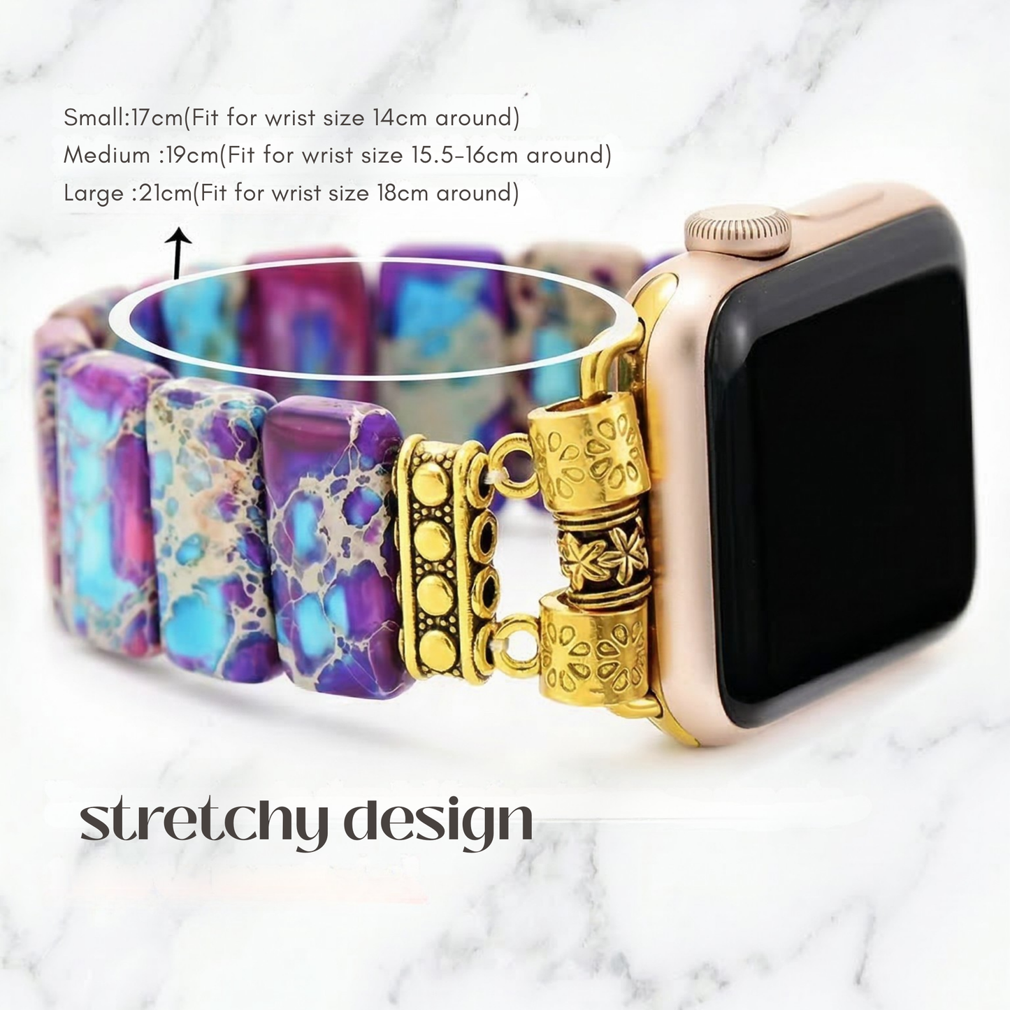 Purple Turquoise Jasper Apple Watch Band