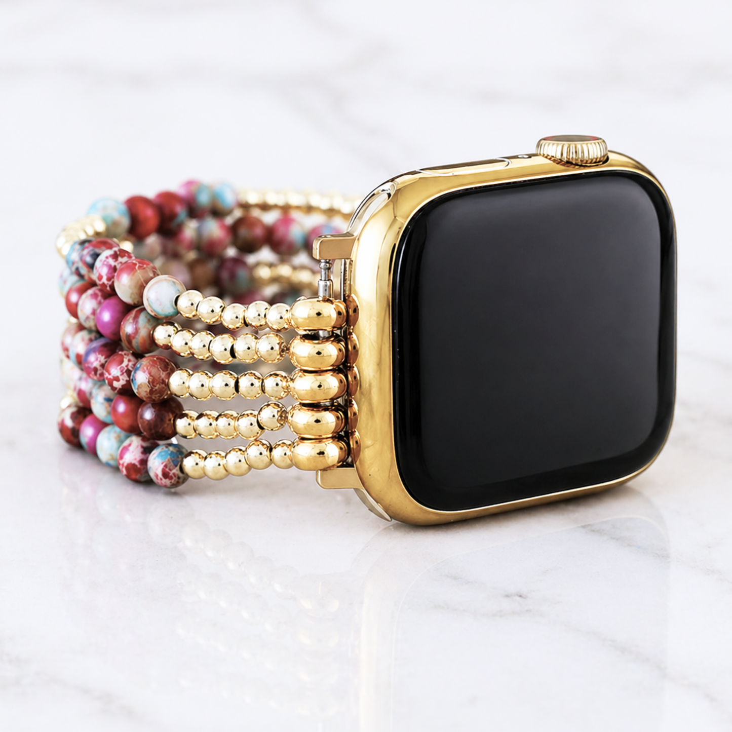 Golden Natural Stone Apple Watch Bracelet
