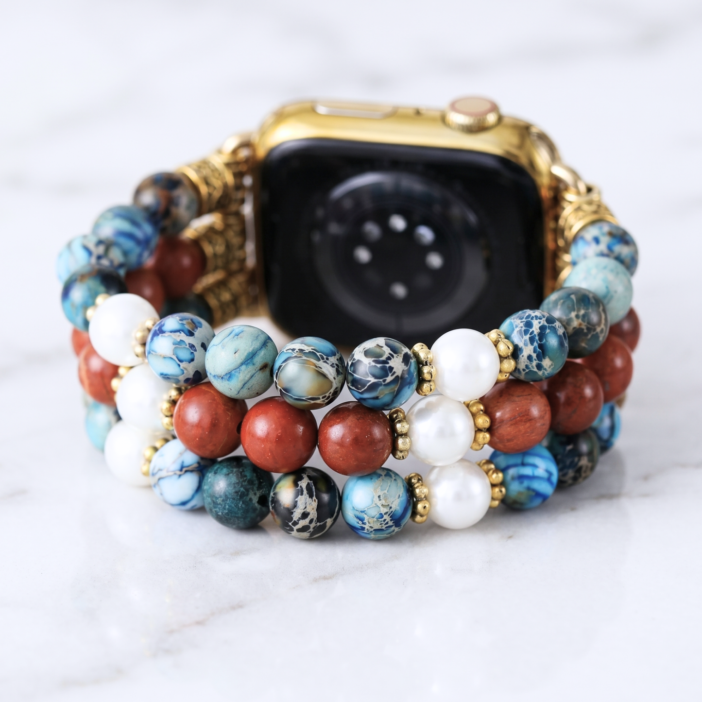 Apple Watch Band – Natural Stone & Pearl