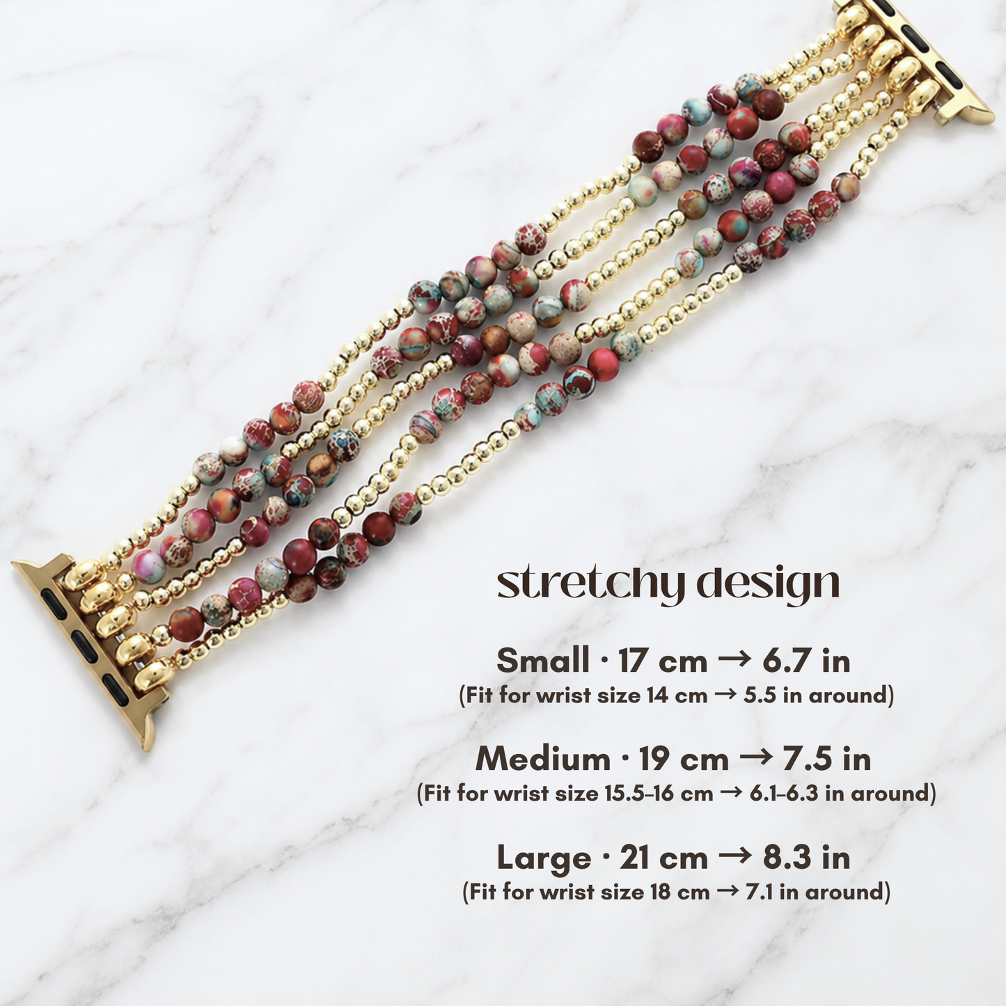 Golden Natural Stone Apple Watch Bracelet