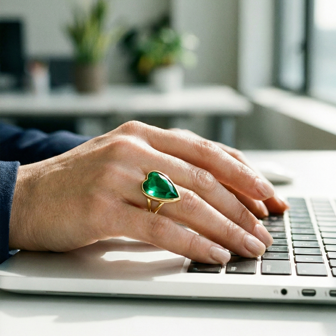 Heart Shaped Gemstone Ring