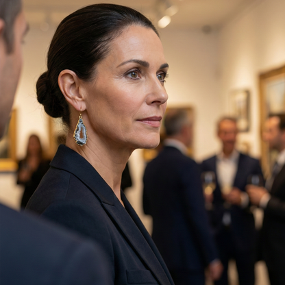 Black Onyx Geode Drop Earrings