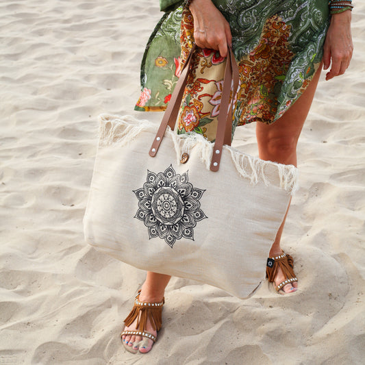 Boho Mandala Tote Bag – Beach, Yoga & Festival Canvas Bag