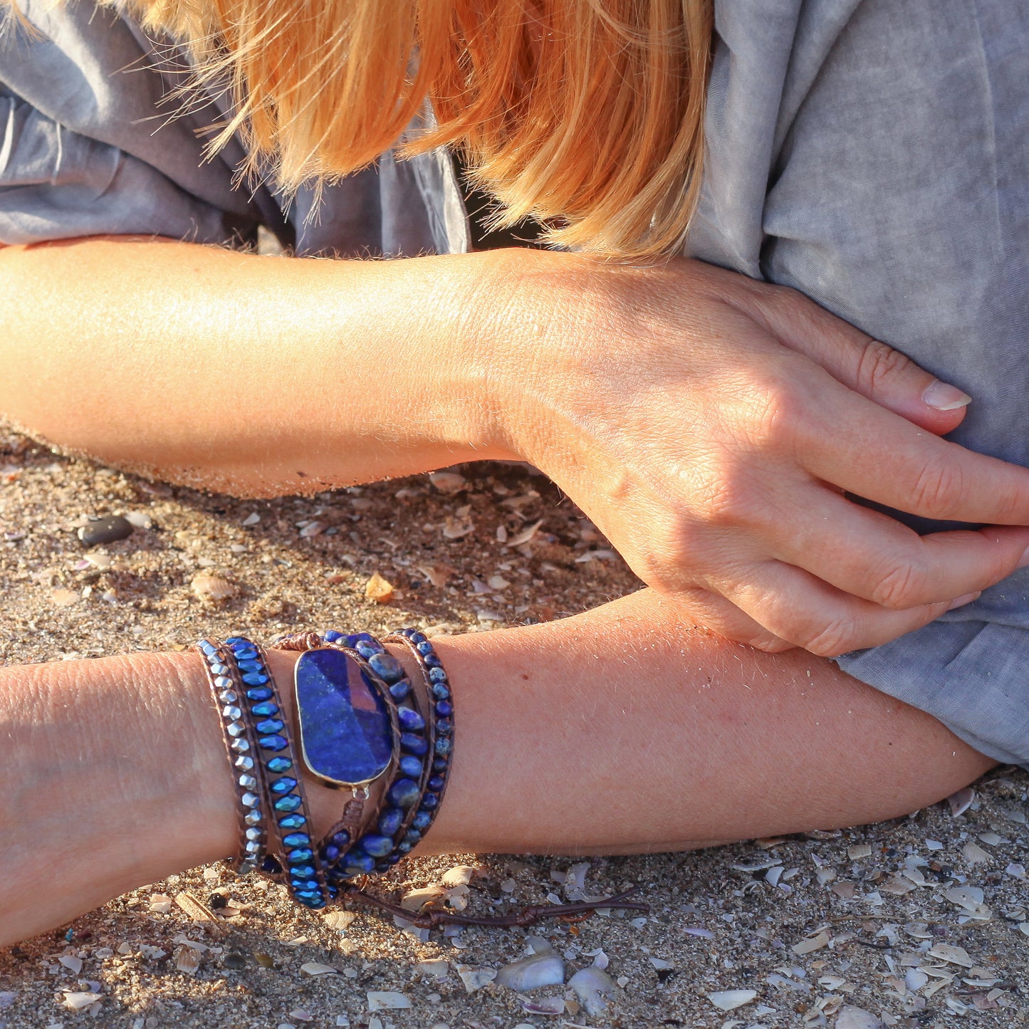 Lapis Lazuli Wrap Bracelet