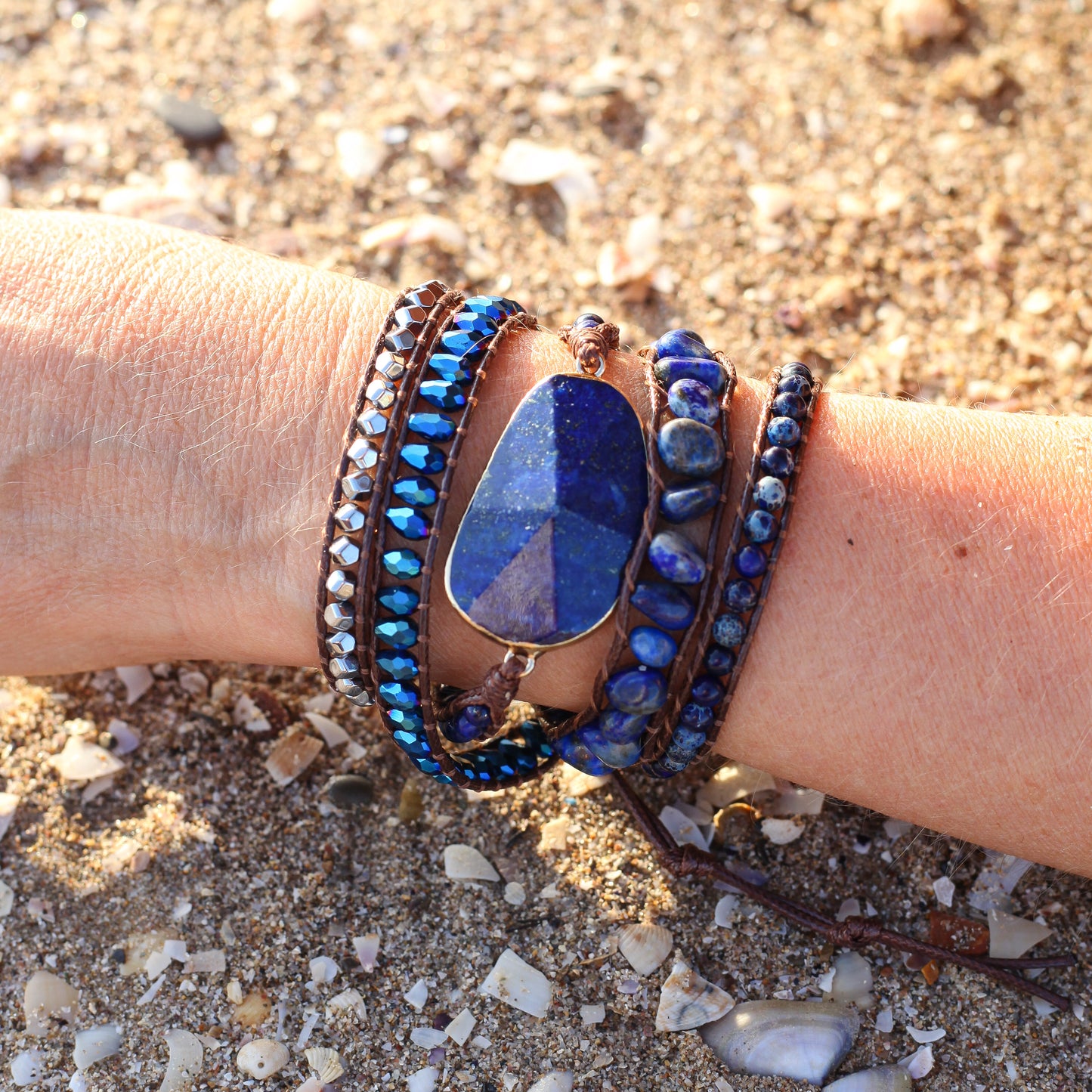Lapis Lazuli Wrap Bracelet
