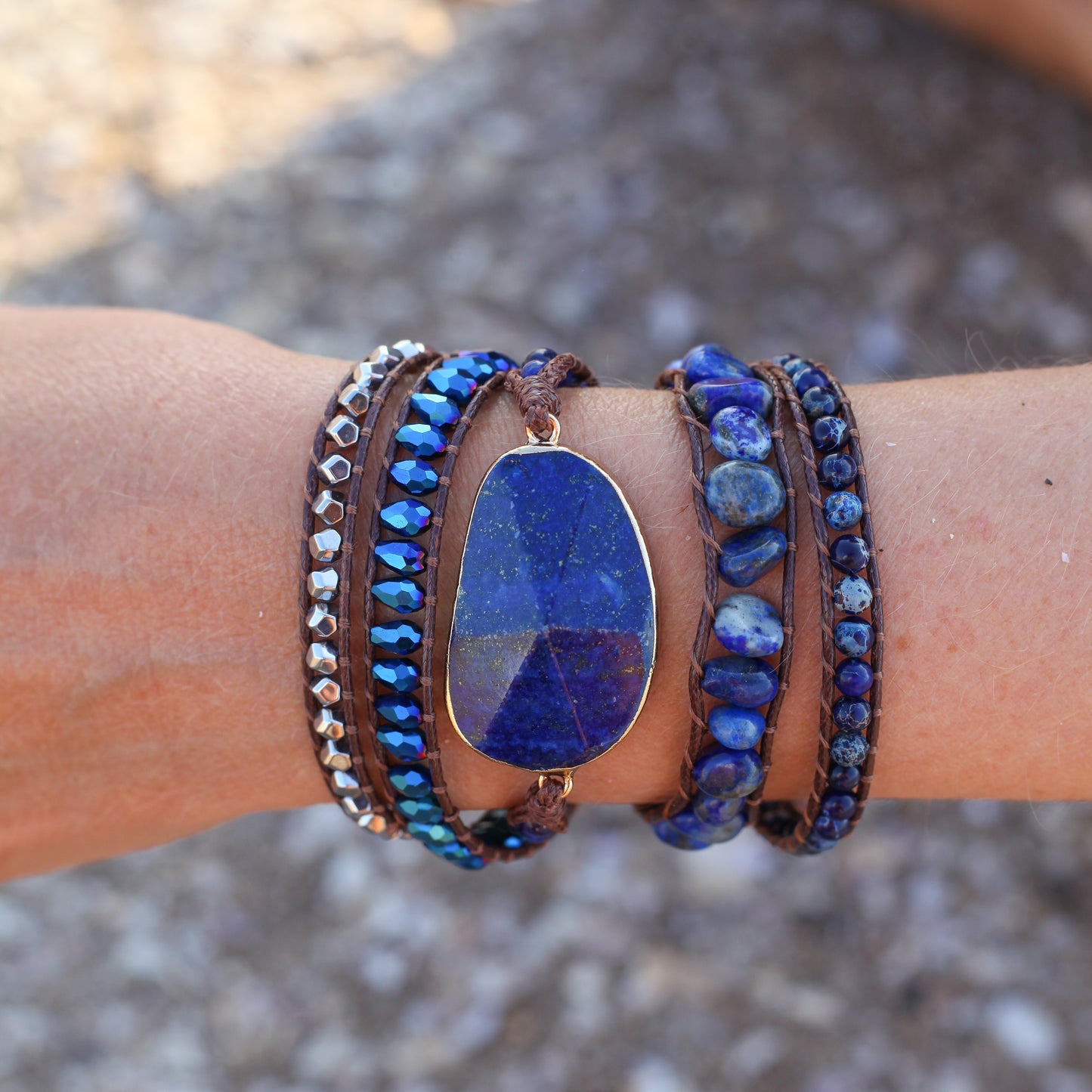 Lapis Lazuli Wrap Bracelet