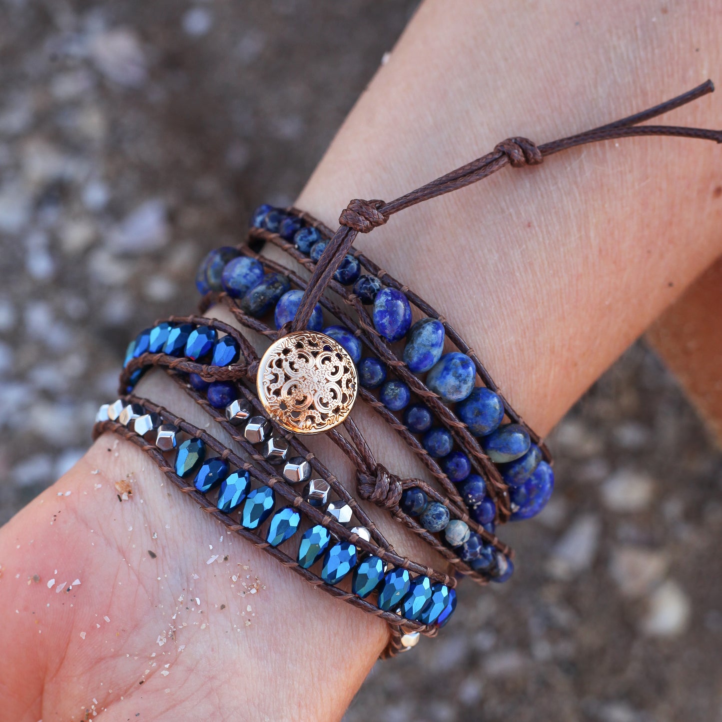 Lapis Lazuli Wrap Bracelet
