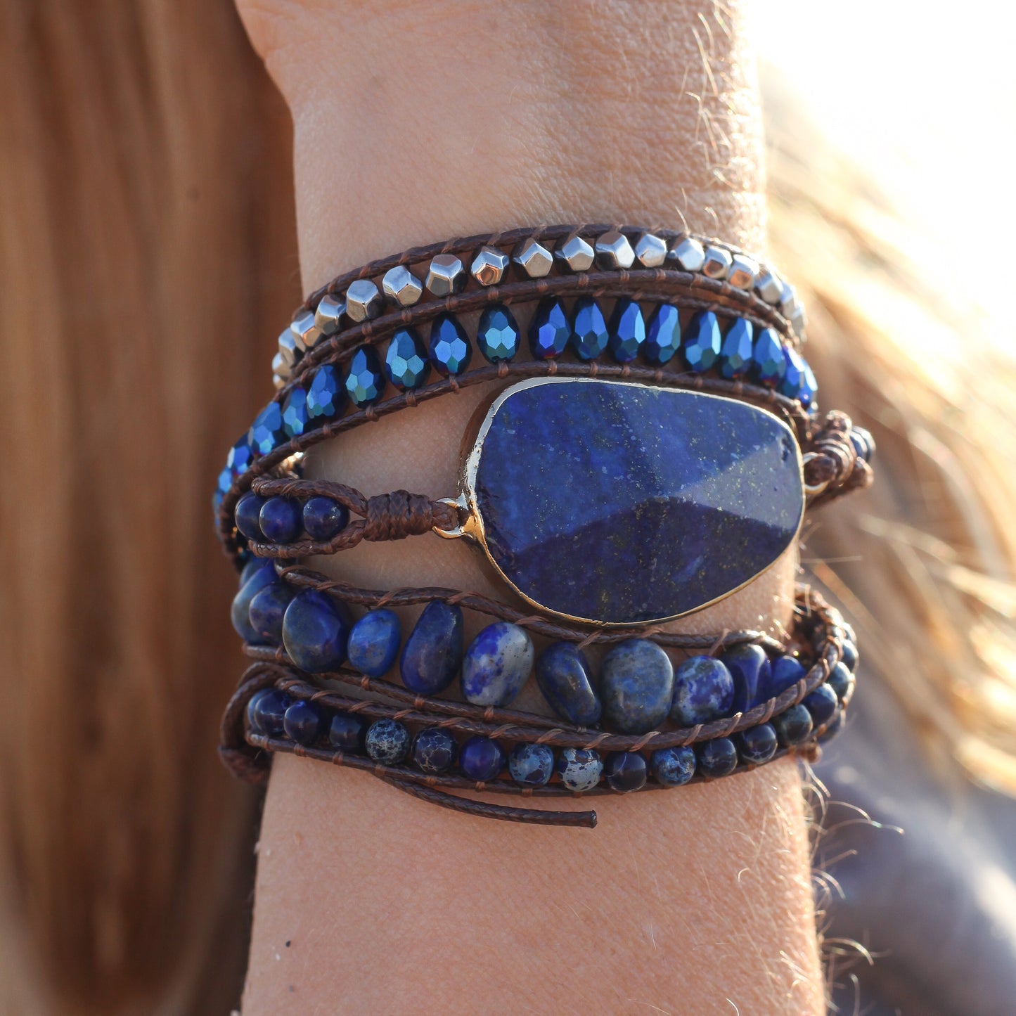 Lapis Lazuli Wrap Bracelet