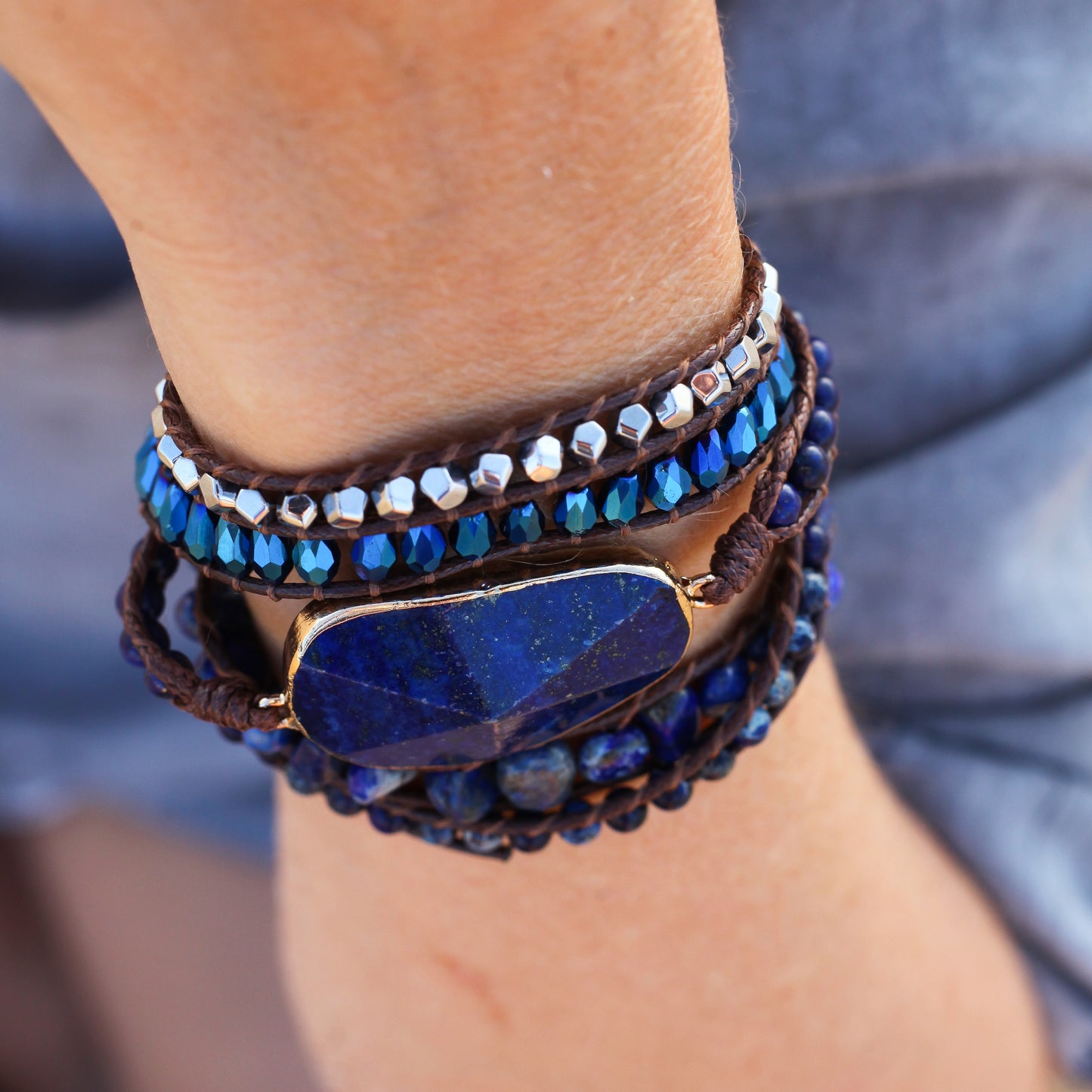 Lapis Lazuli Wrap Bracelet