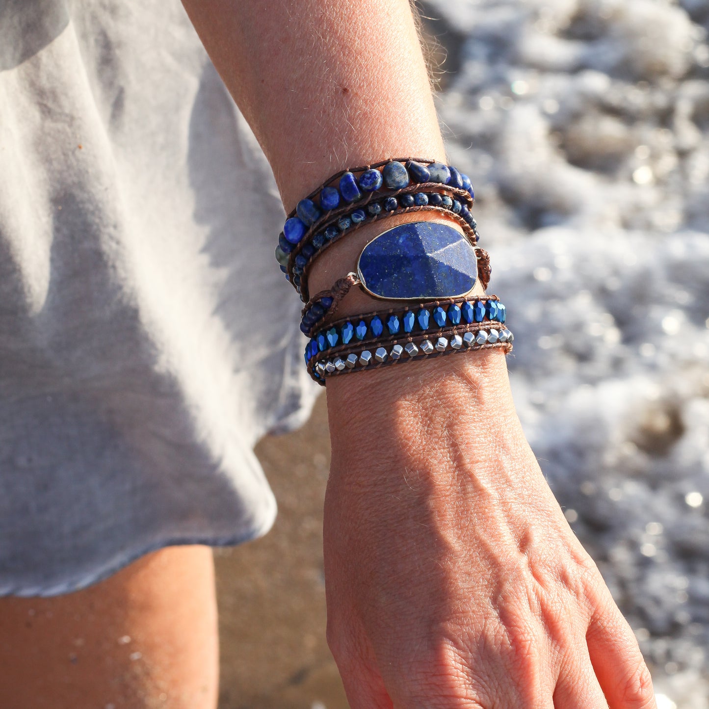 Lapis Lazuli Wrap Bracelet