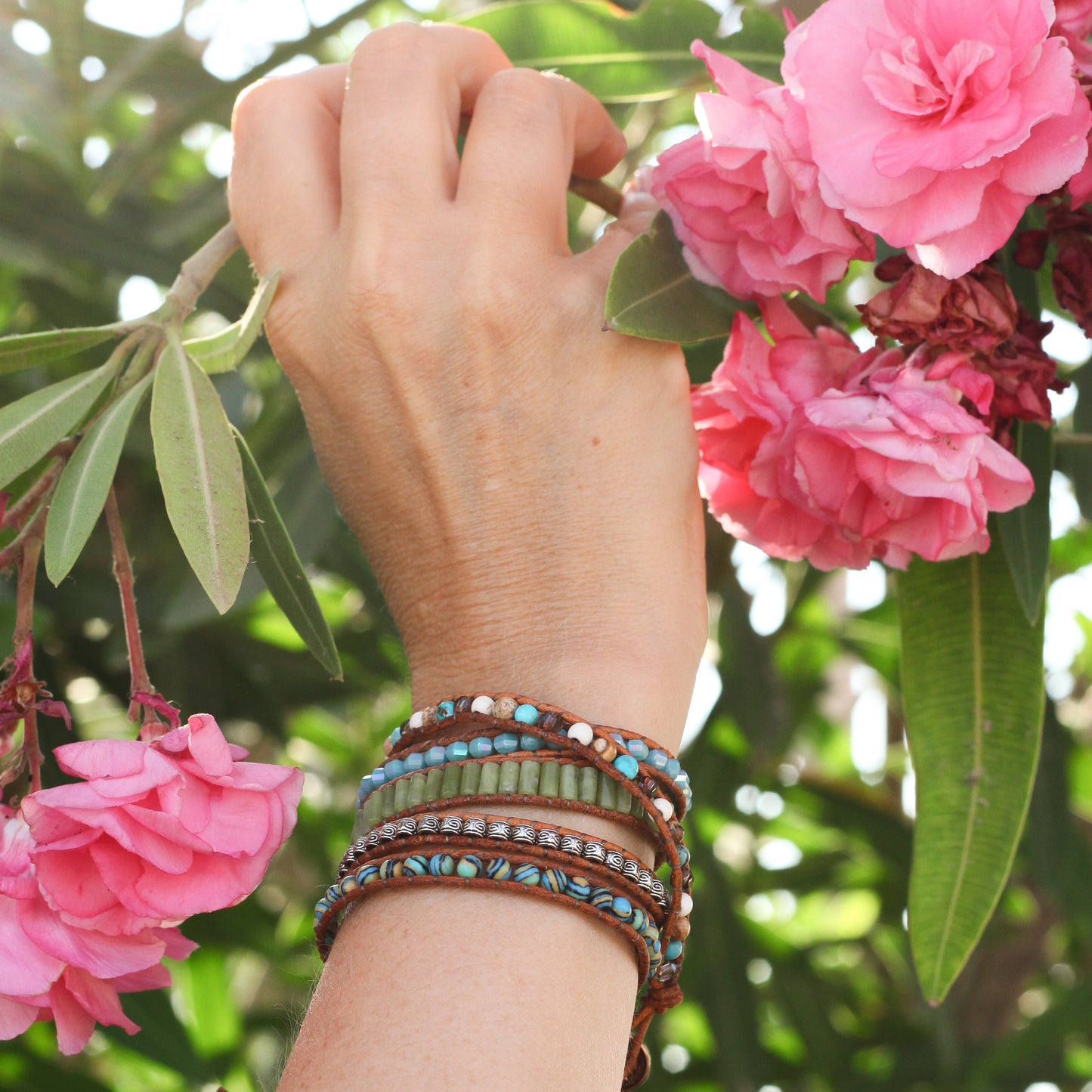 Turquoise & Aventurine Wrap Bracelet