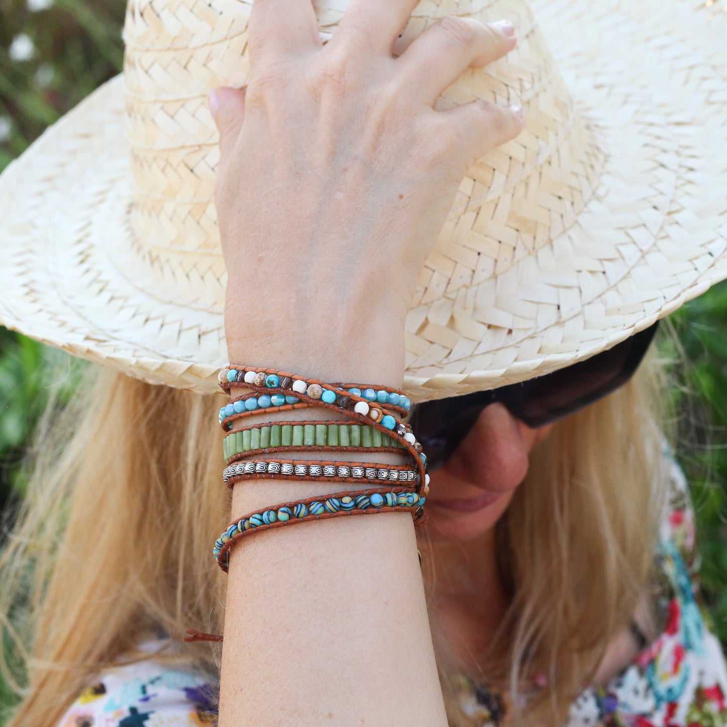 Turquoise & Aventurine Wrap Bracelet