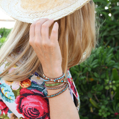 Turquoise & Aventurine Wrap Bracelet
