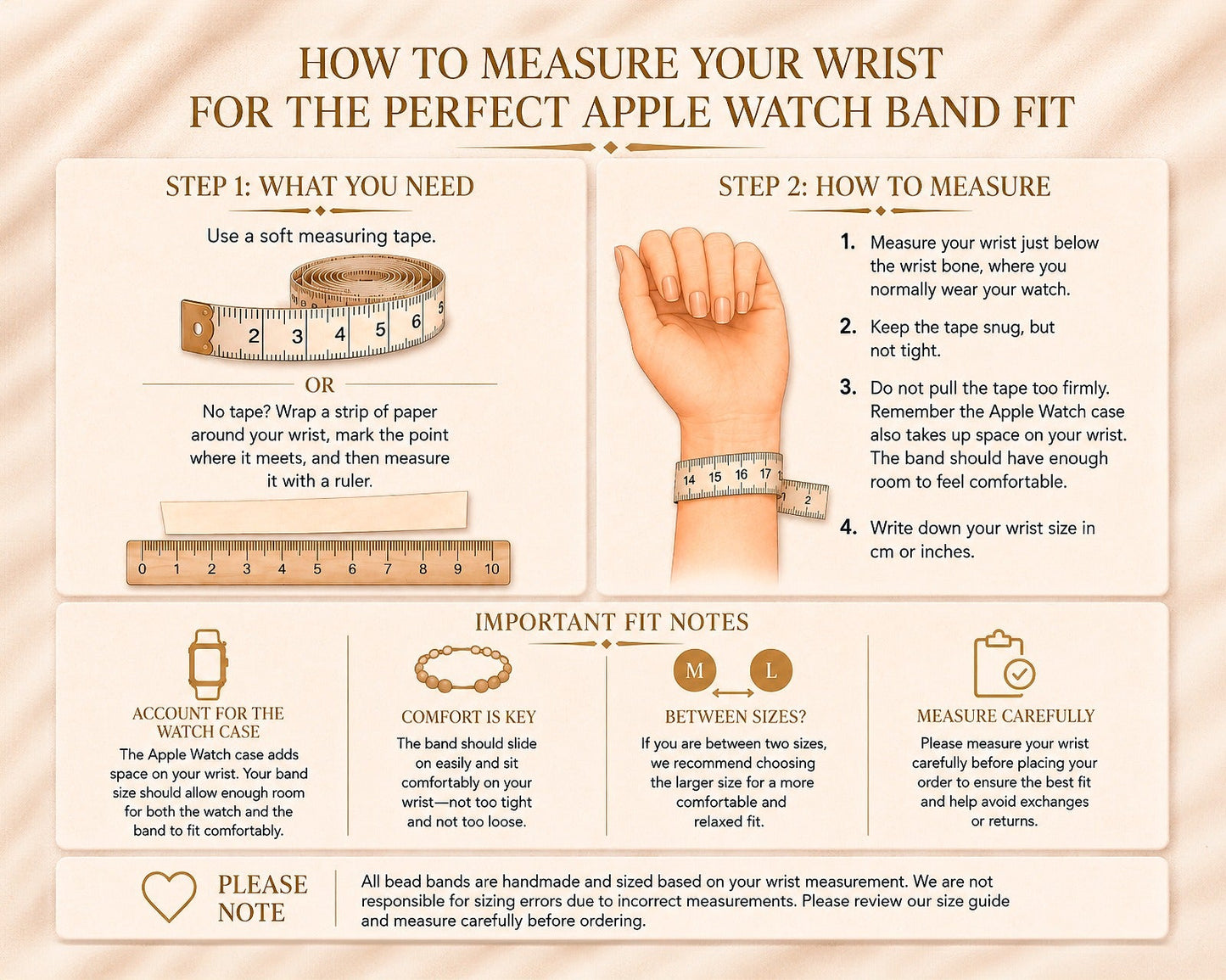 How to measure your wrist with a soft measuring tape for the right Apple Watch band fit