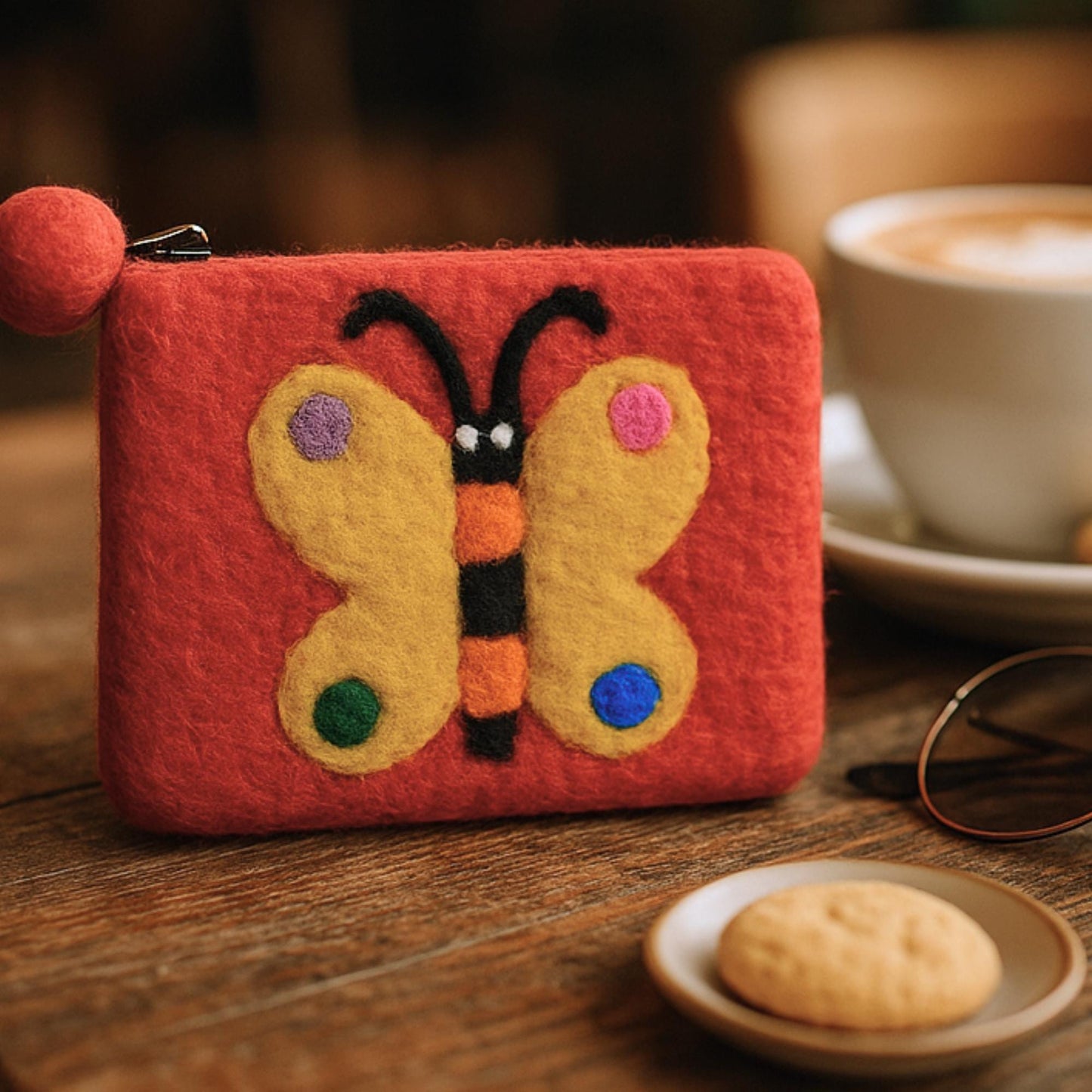 Butterfly Wool Felt Pouch