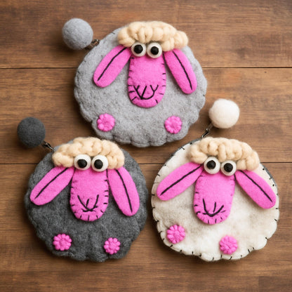 Cute felt sheep coin purse
