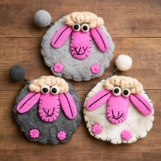Cute felt sheep coin purse