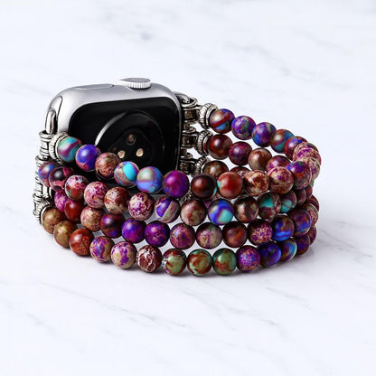 Apple Watch Band with Gemstone Beads