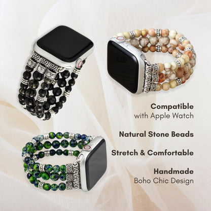 Agate Beaded Watch Band