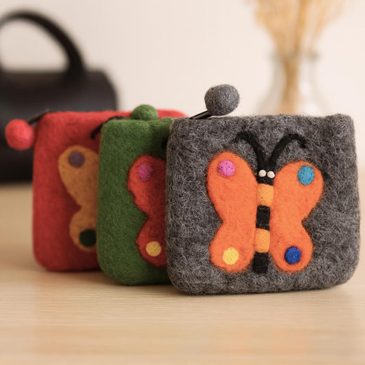 Butterfly Wool Felt Pouch