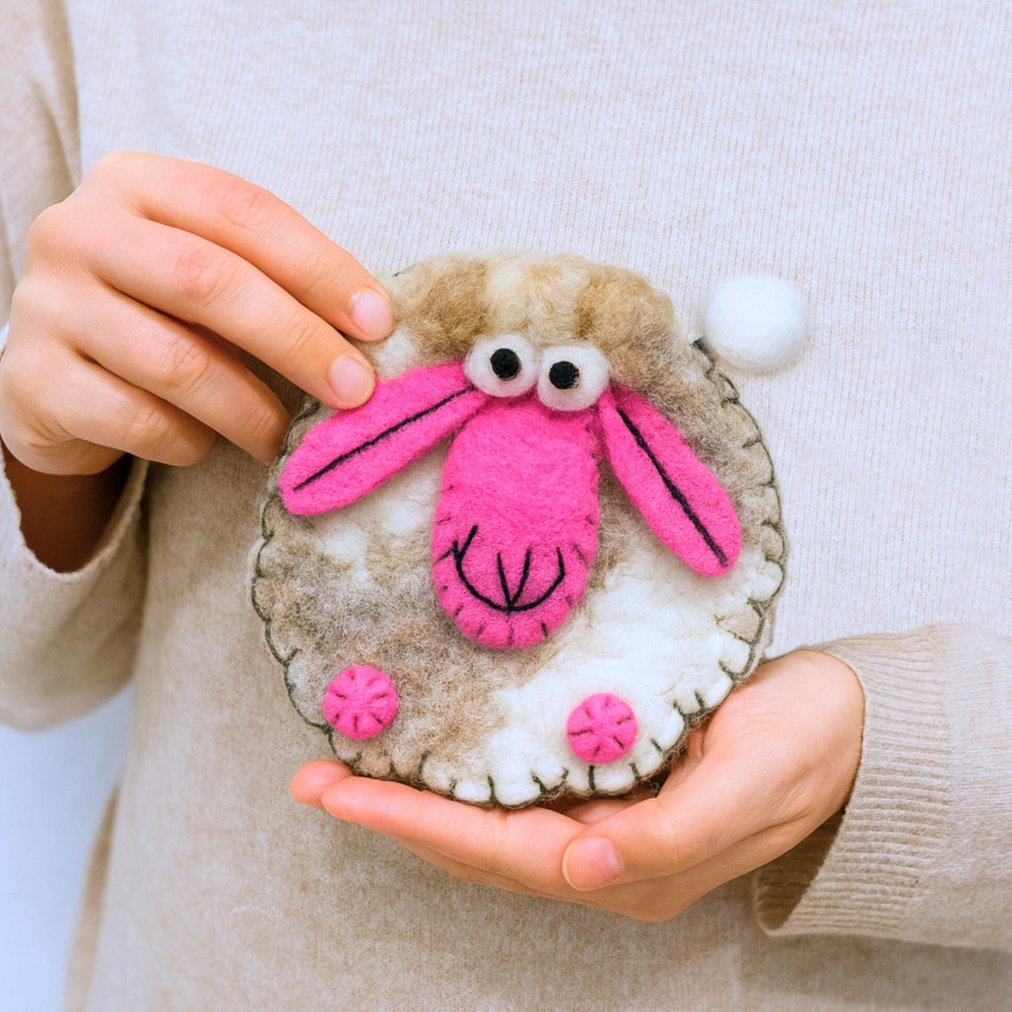 Cute felt sheep coin purse