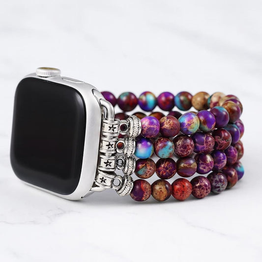 Apple Watch Band with Gemstone Beads