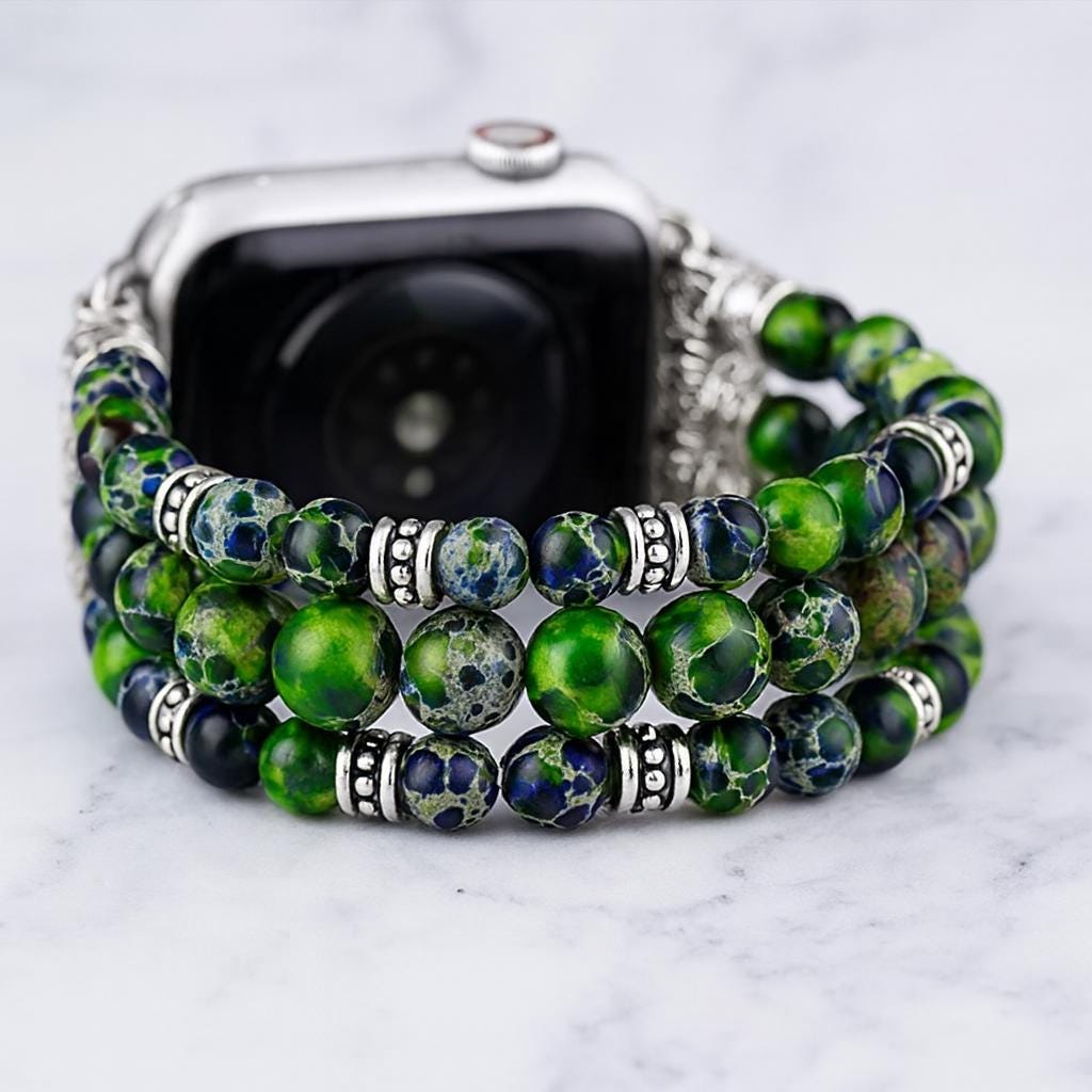 Beaded Gemstone Watch Band Bracelet