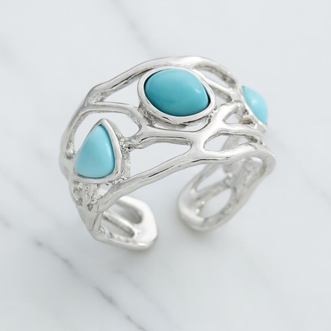 Turquoise Jade Adjustable Ring