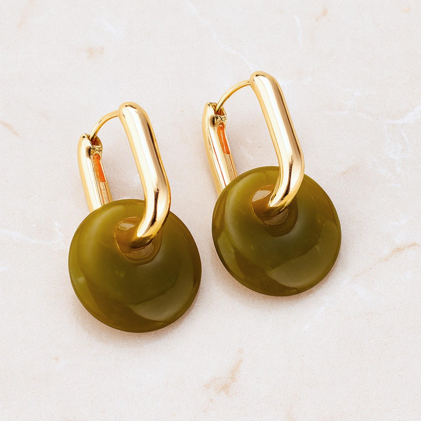 Gemstone Hoop Earrings