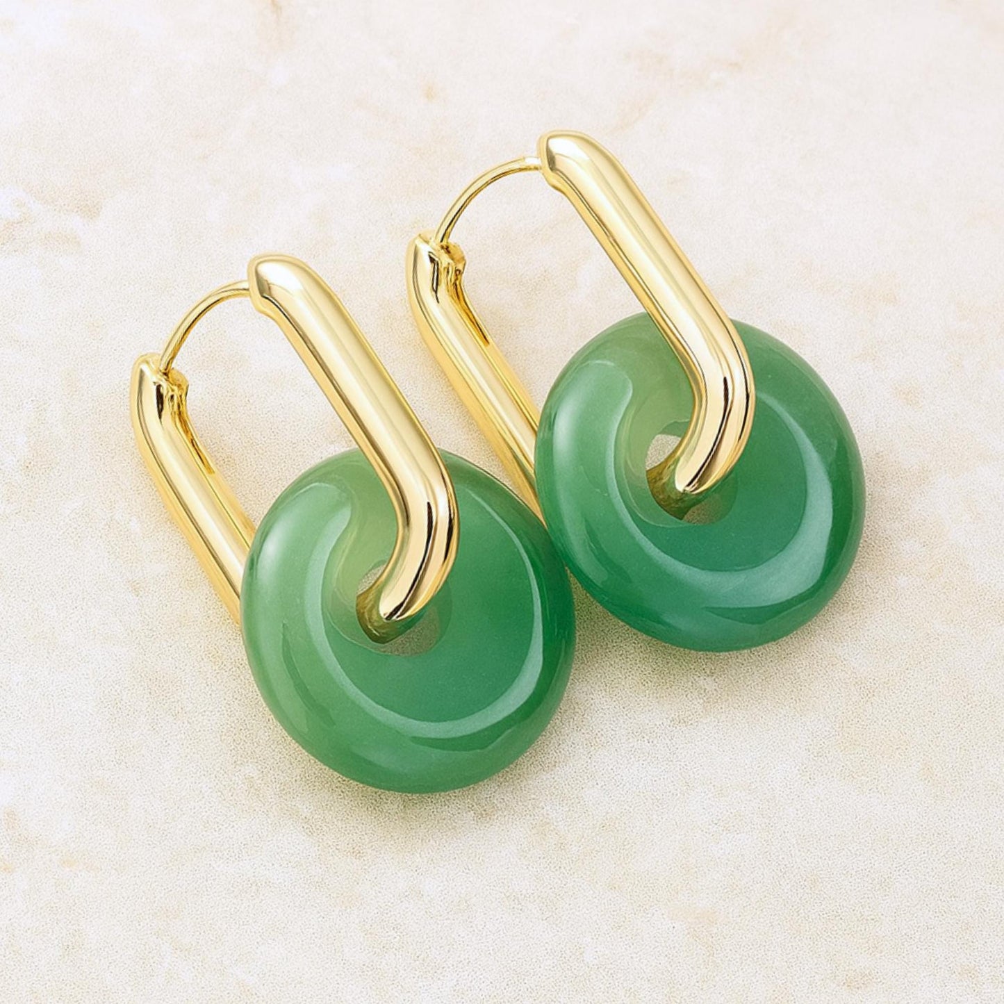 Gemstone Hoop Earrings