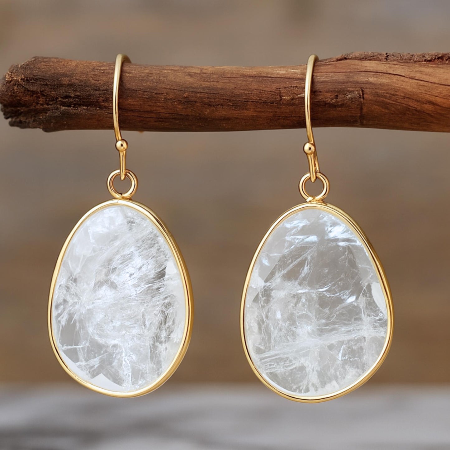 Drop Earrings with Natural Gemstones