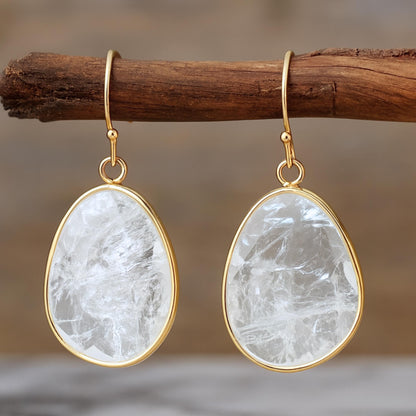 Drop Earrings with Natural Gemstones