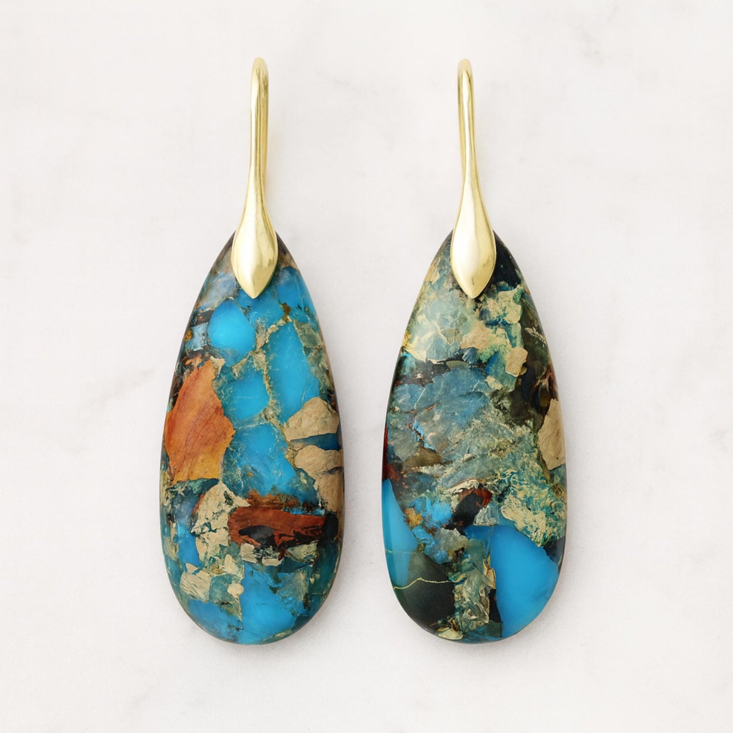 Boho teardrop earrings with Jasper stone