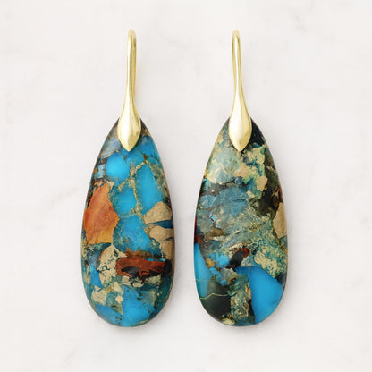 Boho teardrop earrings with Jasper stone