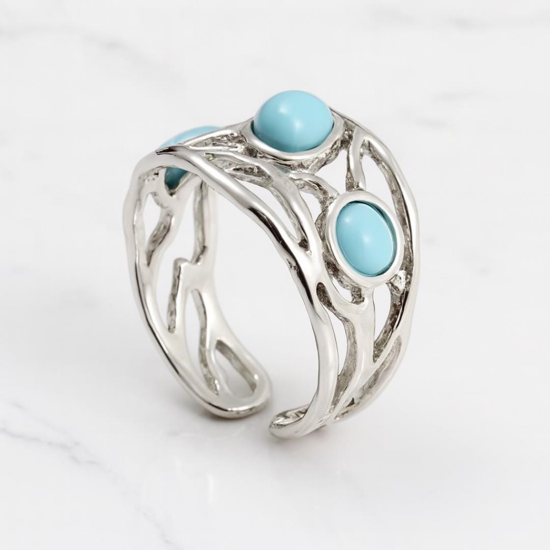 Turquoise Jade Adjustable Ring