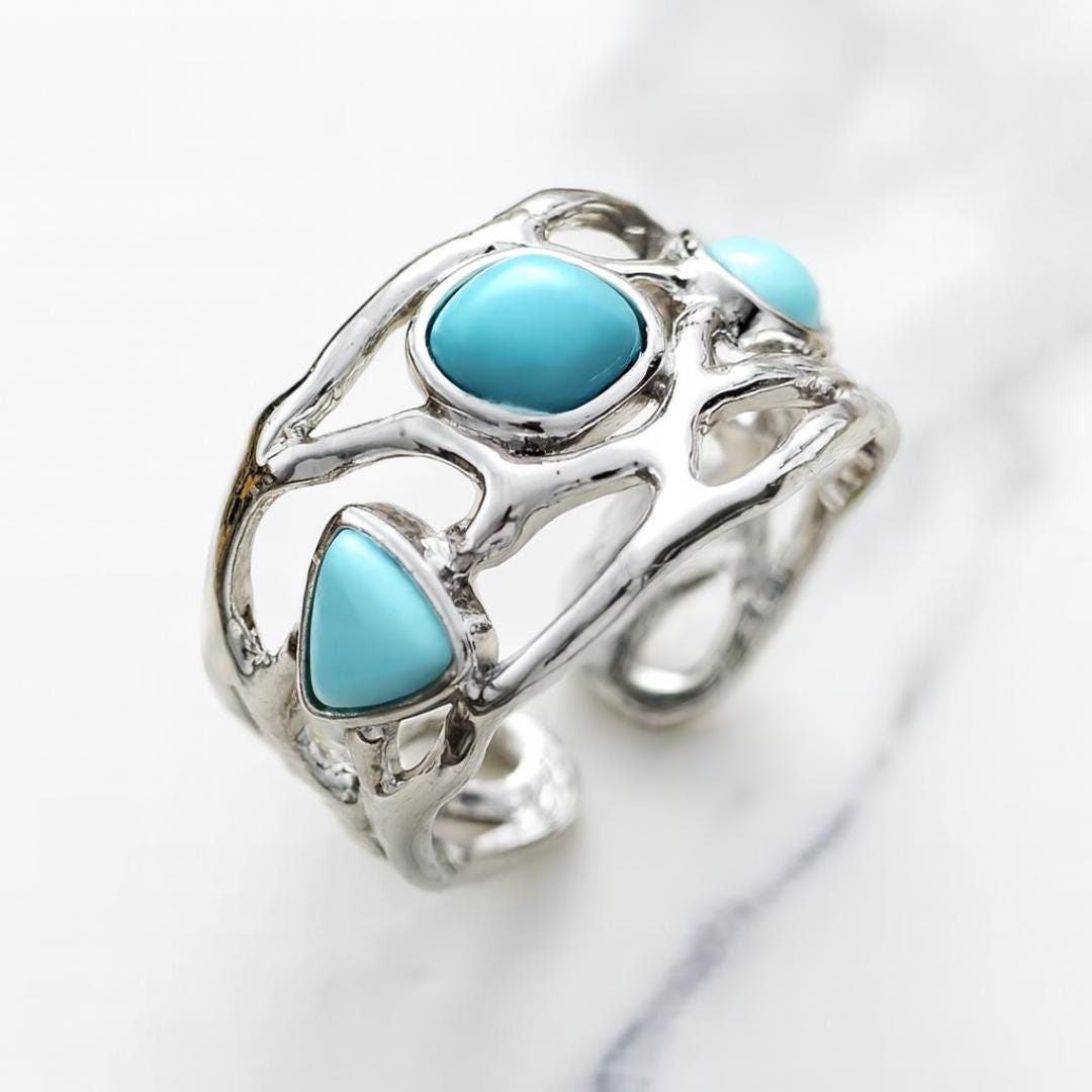 Turquoise Jade Adjustable Ring