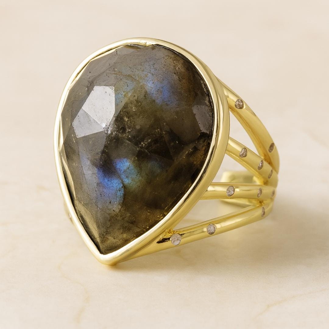 Gemstone Adjustable Ring