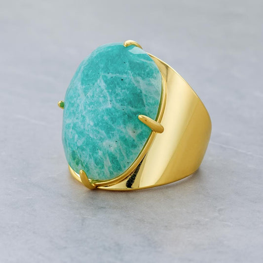 Amazonite Statement Ring