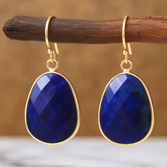 Drop Earrings with Natural Gemstones