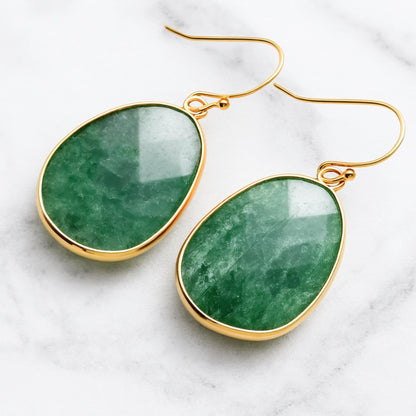 Drop Earrings with Natural Gemstones